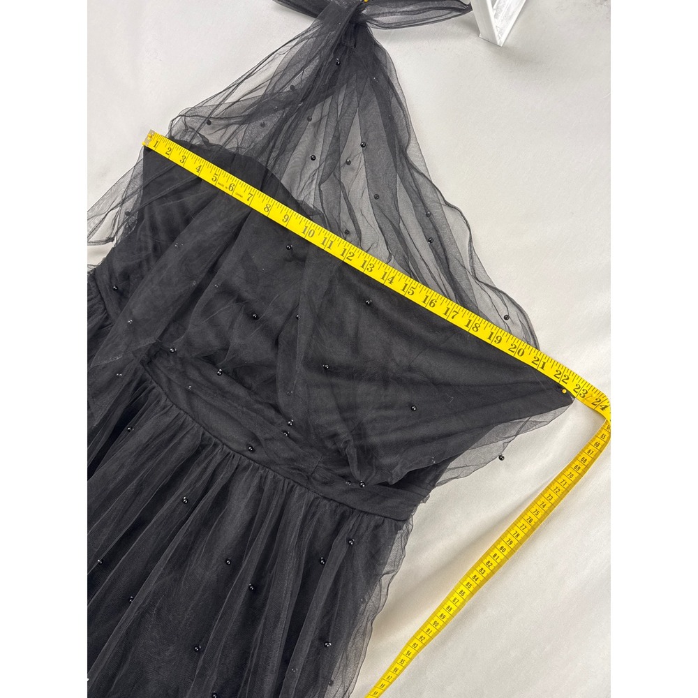 Arula Tulle Dress Women C Black One Shoulder Pearl Embellished Smocked PLD46506 - Picture 5 of 11